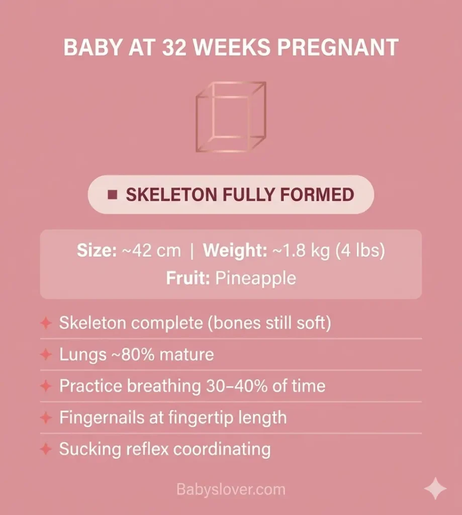 baby development at 32 weeks pregnant pineapple size weight milestones