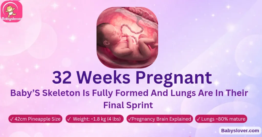 32 weeks pregnant baby size symptoms pineapple development 