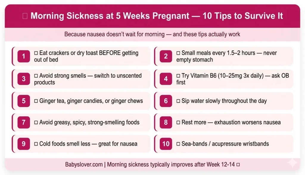 morning sickness 5 weeks pregnant tips how to manage nausea first trimester