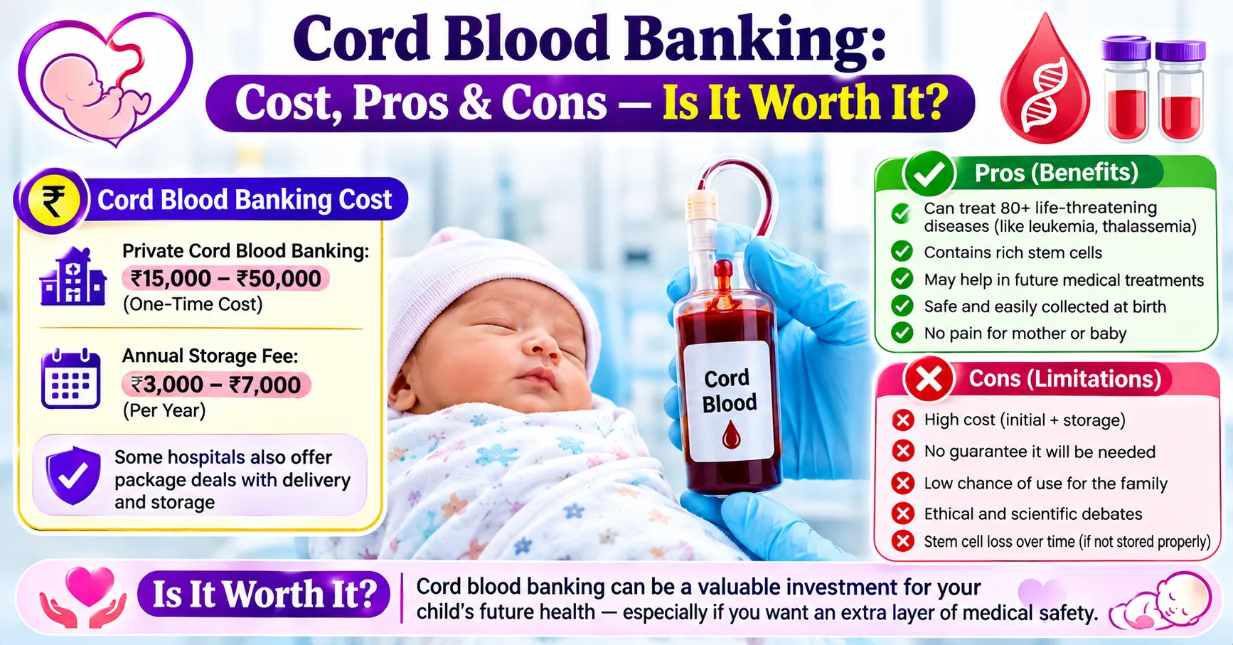 Cord Blood Banking: Cost, Pros & Cons — Is It Worth It?