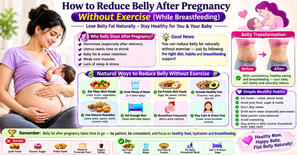 How to Reduce Belly After Pregnancy Without Exercise While Breastfeeding